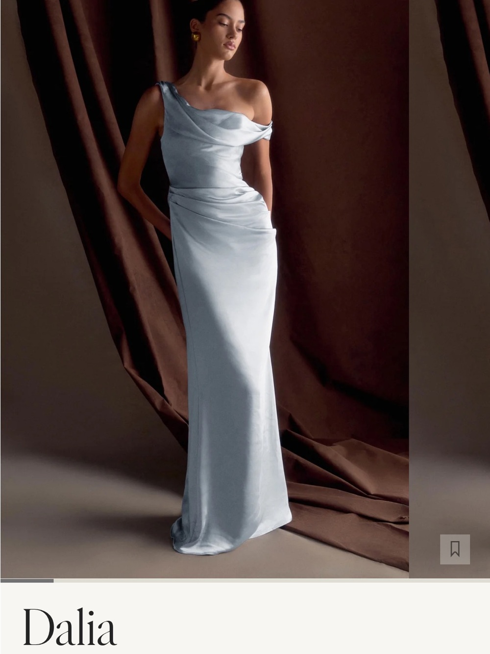 Meshki Dalia One-Shoulder Gown in Pale Blue